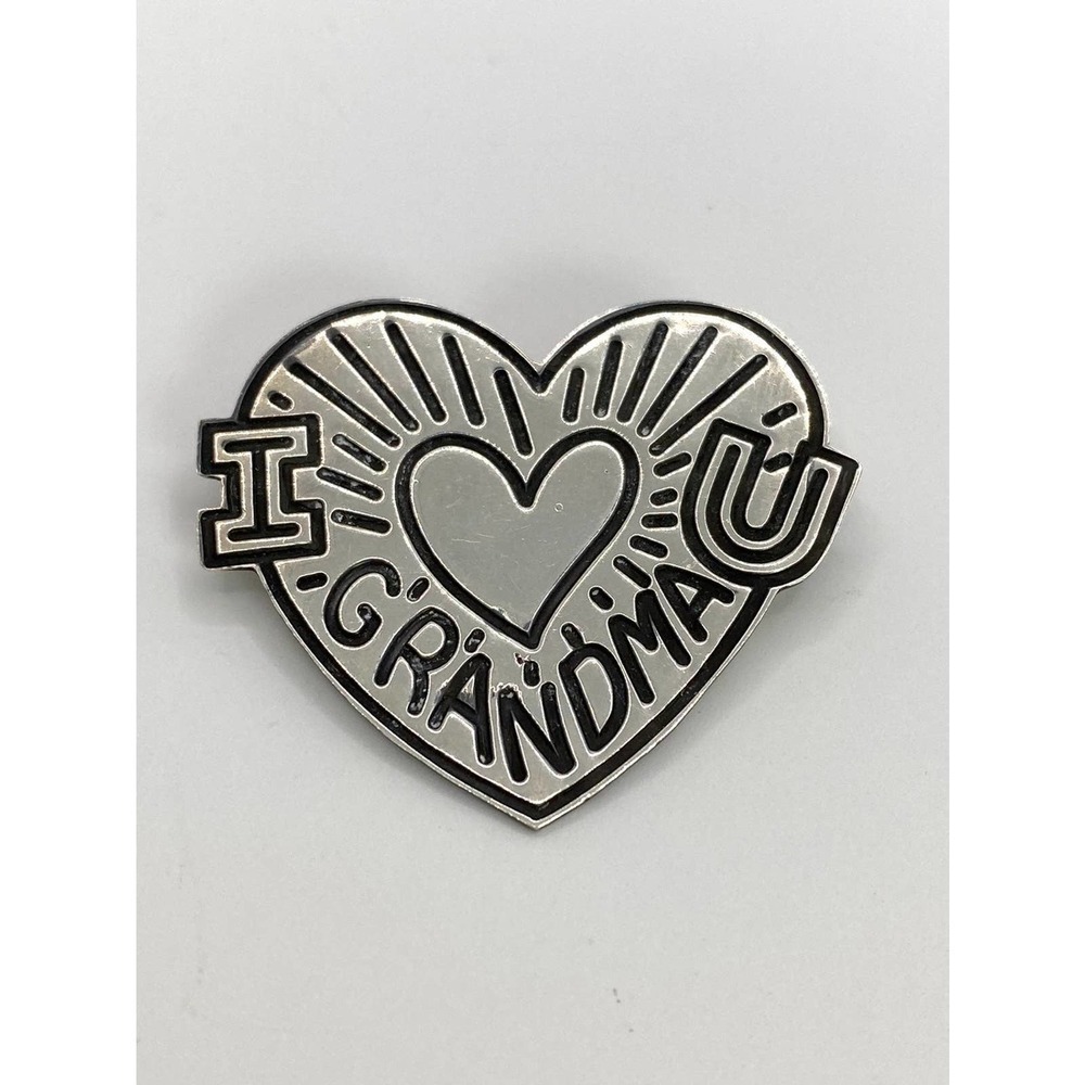 925 Mexico EFS Brooch Pin I Love You Grandma 7.46g Vintage